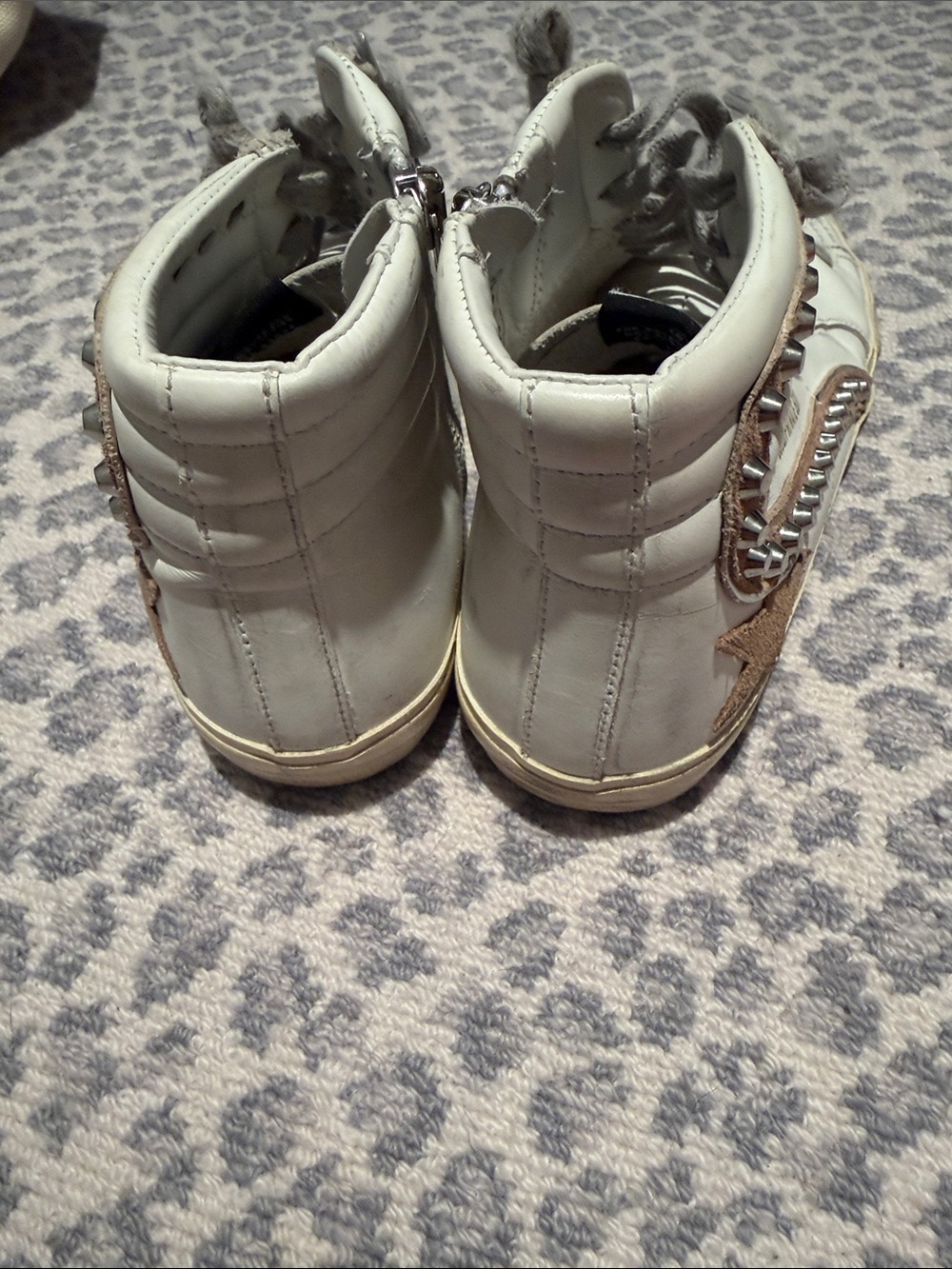 Golden Goose Brown Suede and Studded High-Top Sneakers Size 38 - Picture 5 of 6
